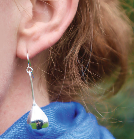 handmade sterling silver teardrop earrings 