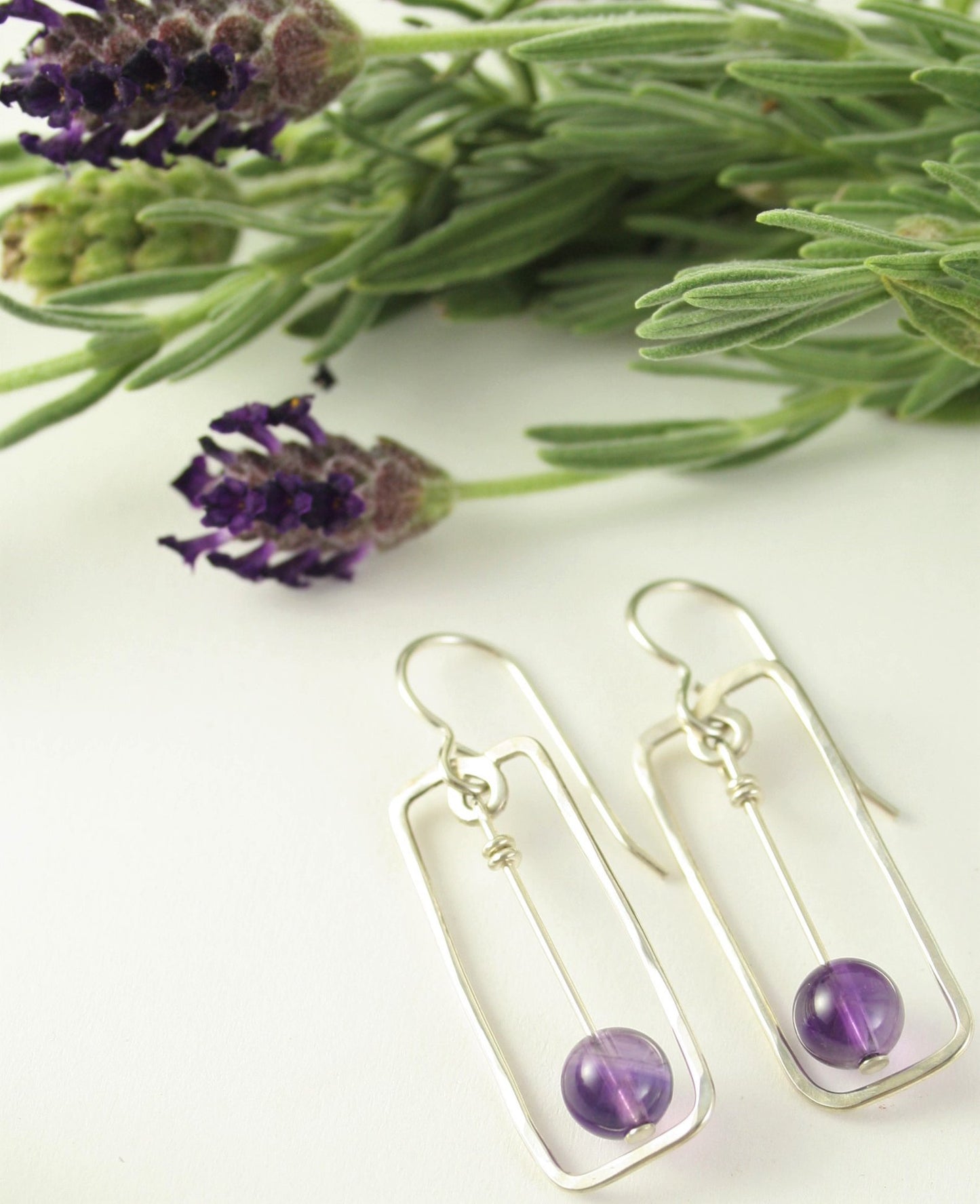 Sterling Silver Eva style earrings with Amethyst, Genuine Turquoise, Lapis, Carnelian, Malachite